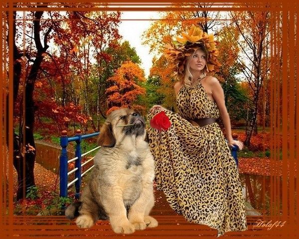 Belle dame et son chien