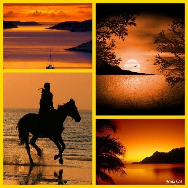 Très beau coucher de soleil animé