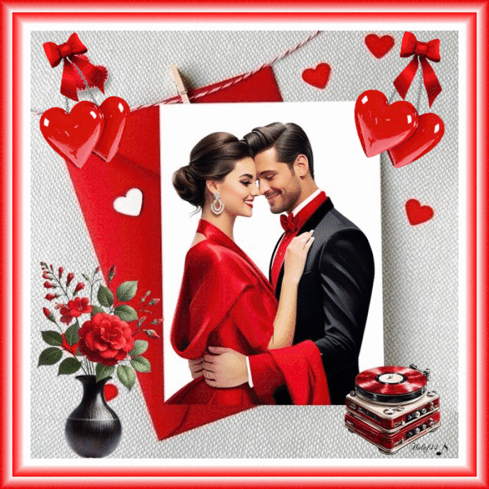 Couple romantique ,tube gif cœurs animés